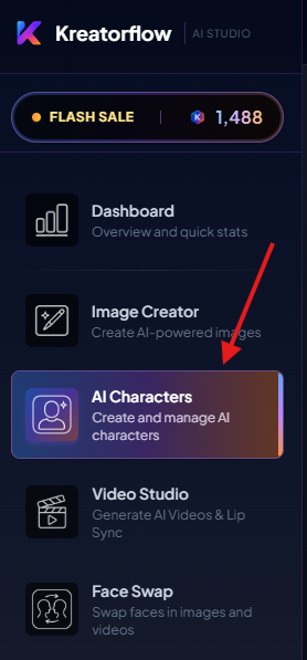 Character selection interface