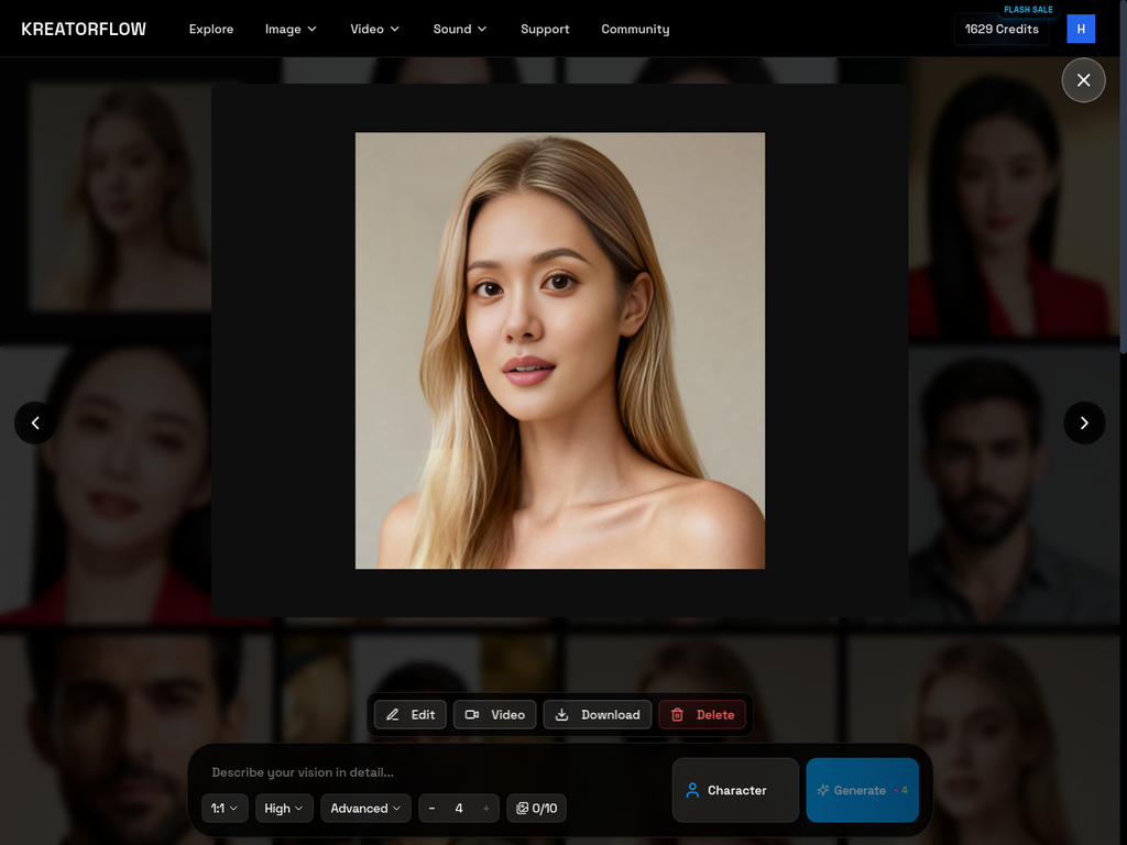 Result: The Asian woman's facial features seamlessly transferred onto the blonde woman's body and pose. Notice how the AI blends the facial structure, eyes, and features while maintaining the target image's hair and overall composition.