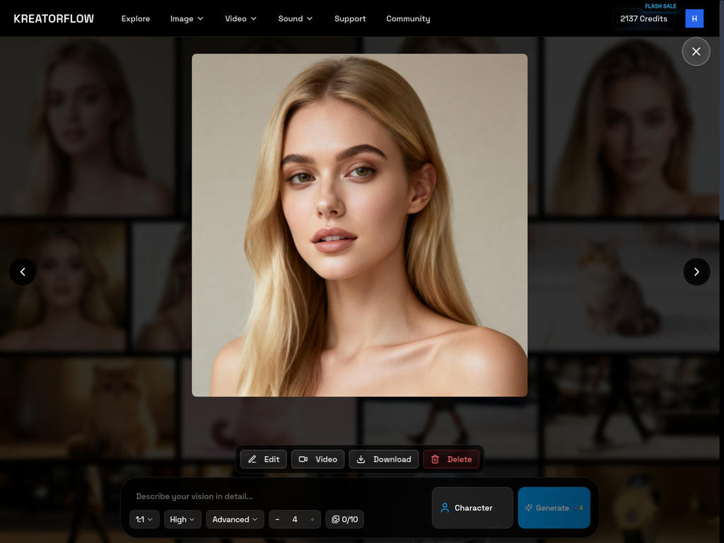 Image gallery viewer showing the Edit button at the bottom of the interface